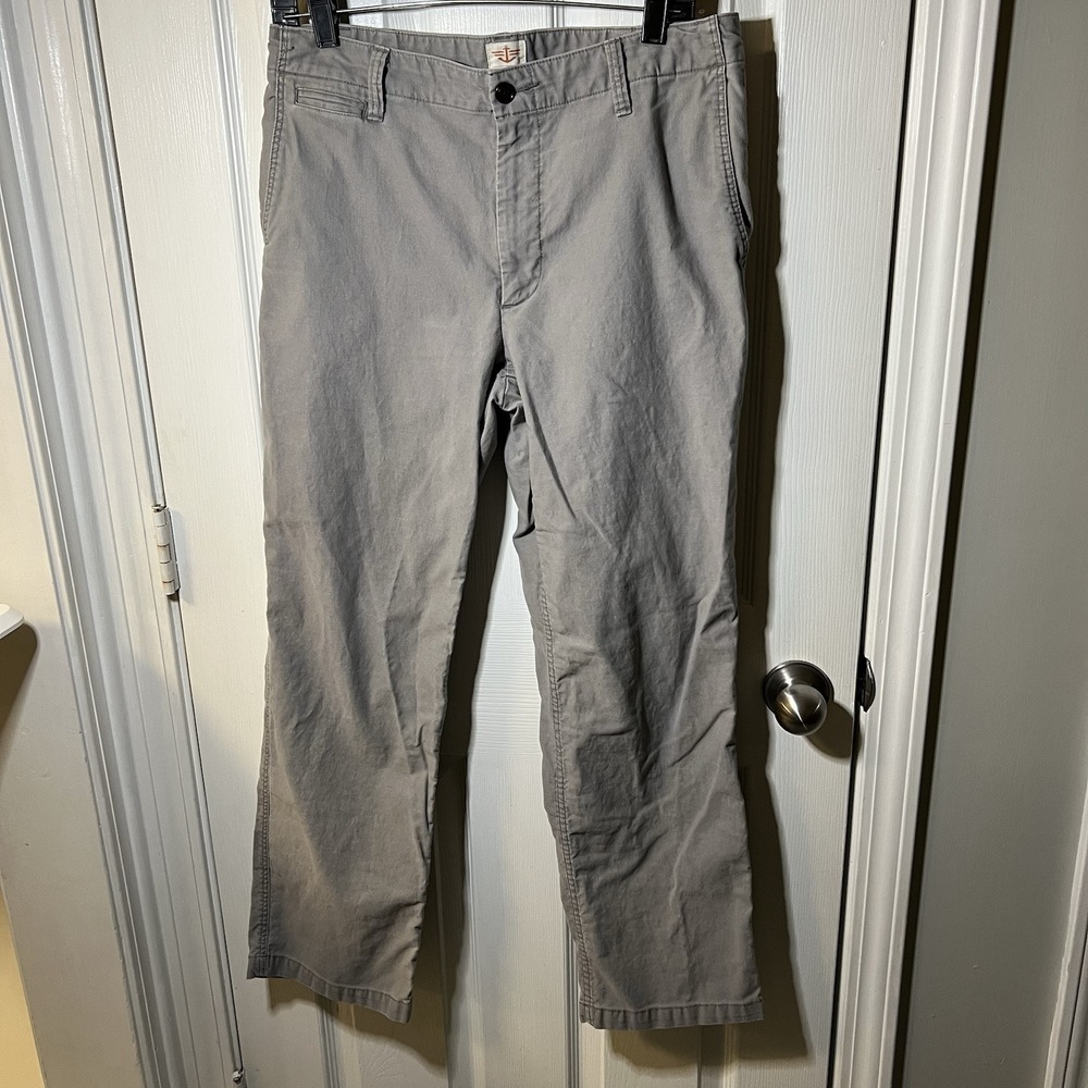 DOCKERS Slim Fit Straight Leg Chino Pants Men's 32x30 Gray Flat Front